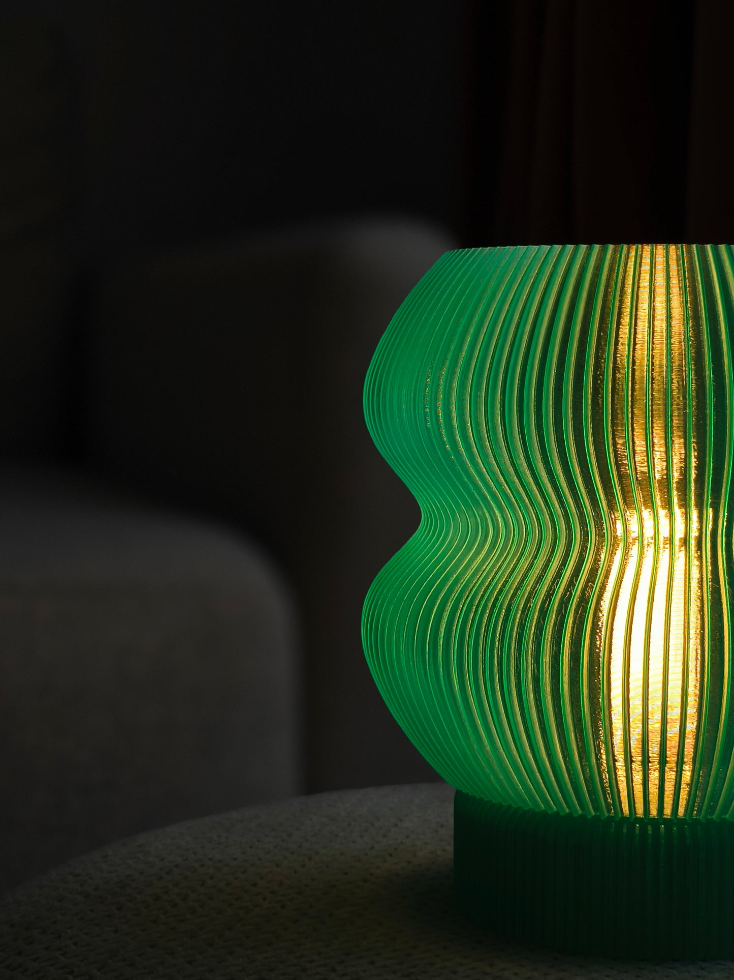 Lampă de masă imprimată 3D Aura Ripple | Iluminat ambiental modern