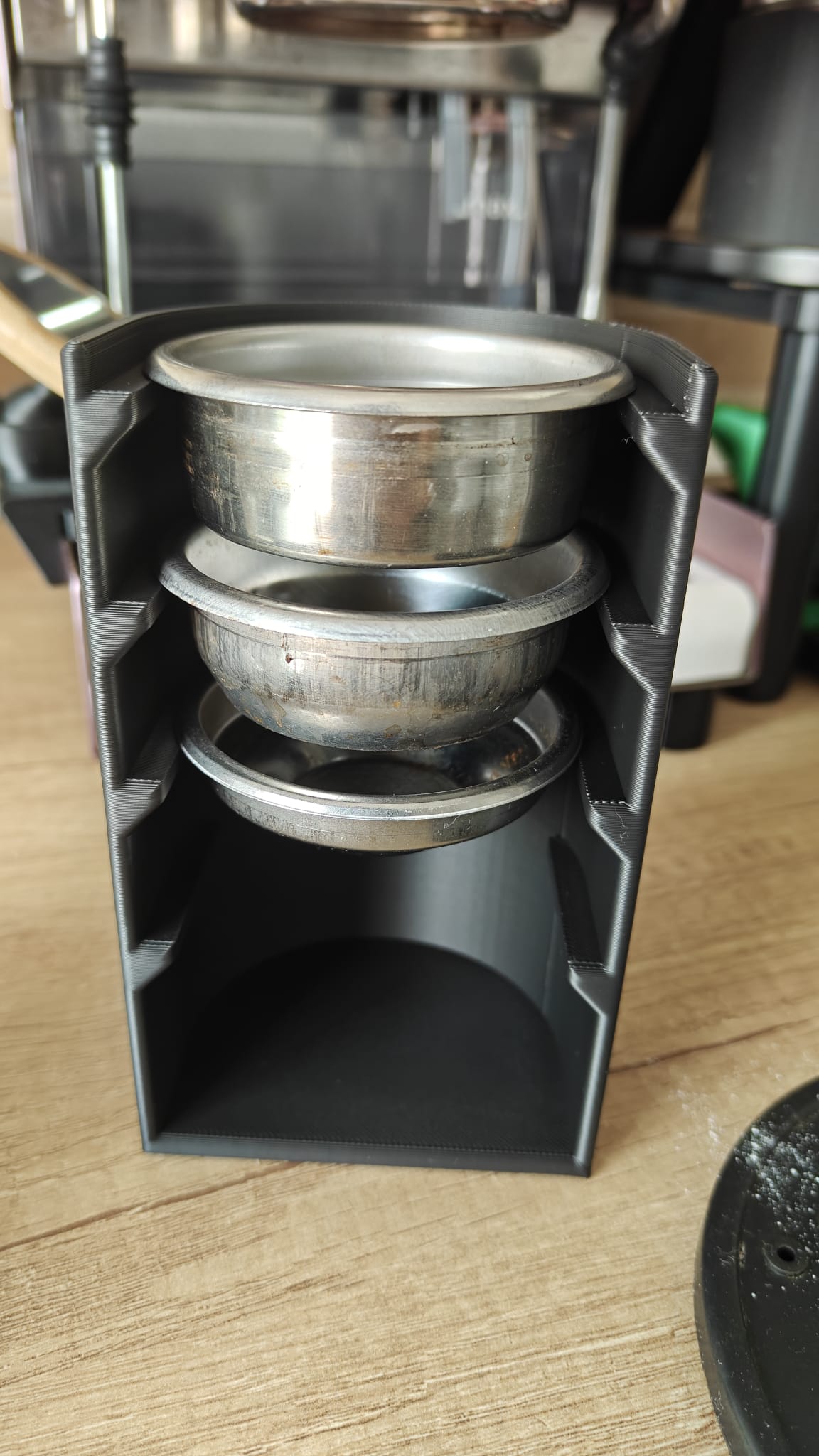 58mm / 58.5mm Portafilter Basket Holder – 4-Slot Vertical Organizer
